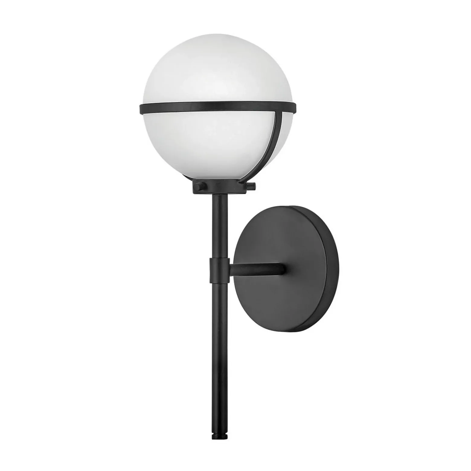 Aplique para baño Hollis, negro/opalino 1 luz