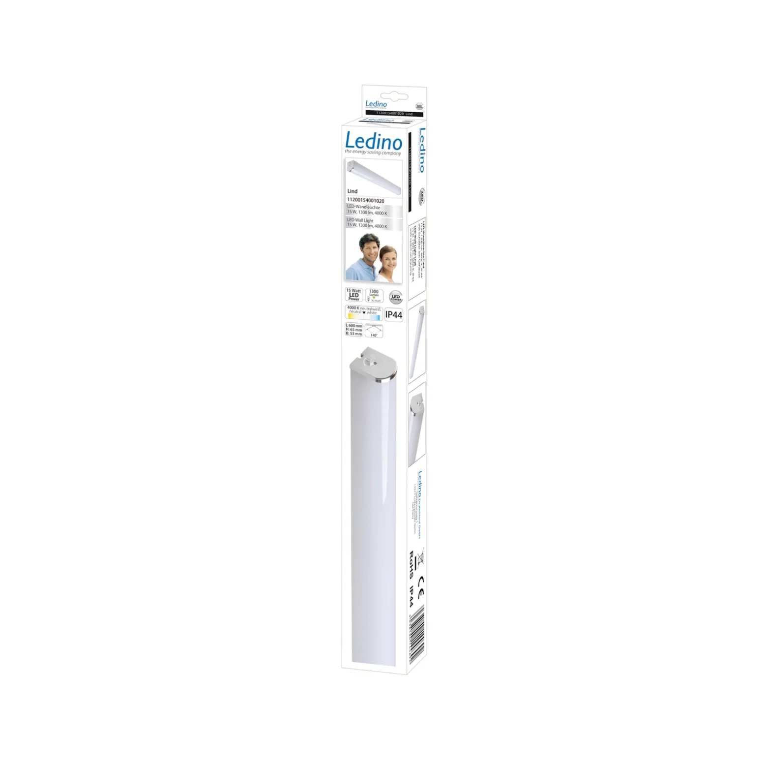 Aplique para baño LED Lind IP44 4.000 K cromo/blanco