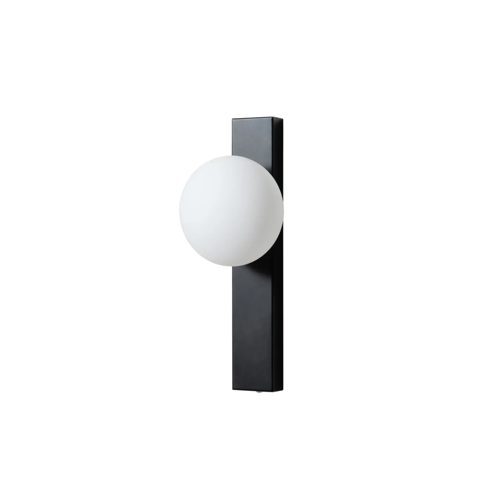 Aplique para baño Lindby Tavrik, negro/blanco, altura 30 cm, cristal