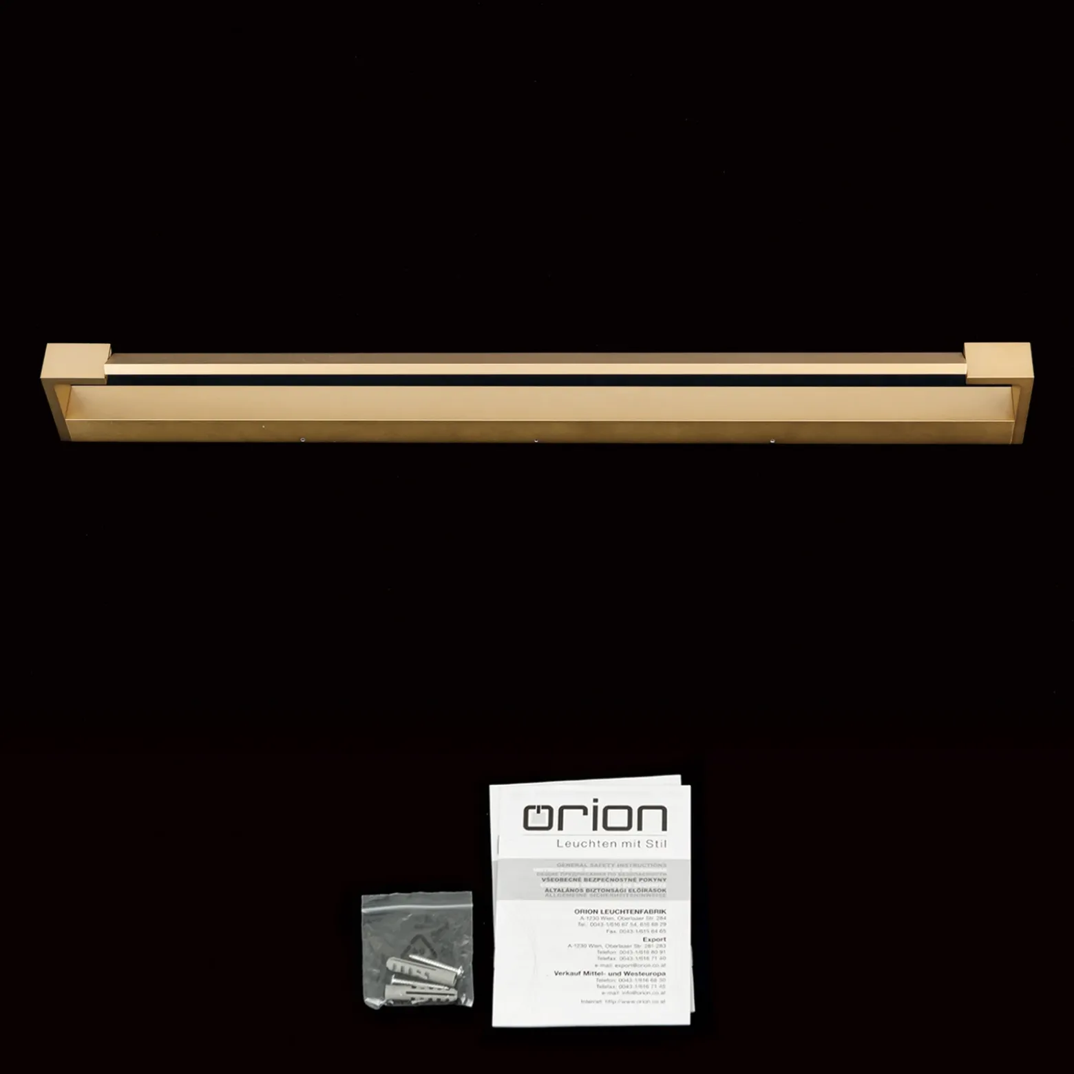 Aplique para baño Marylin LED, longitud 90 cm, dorado, aluminio