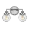 Aplique para baño Poppy, 2 luces, cromo