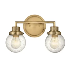 Aplique para baño Poppy, 2 luces, latón