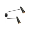 Aplique Peak, 2 luces, negro