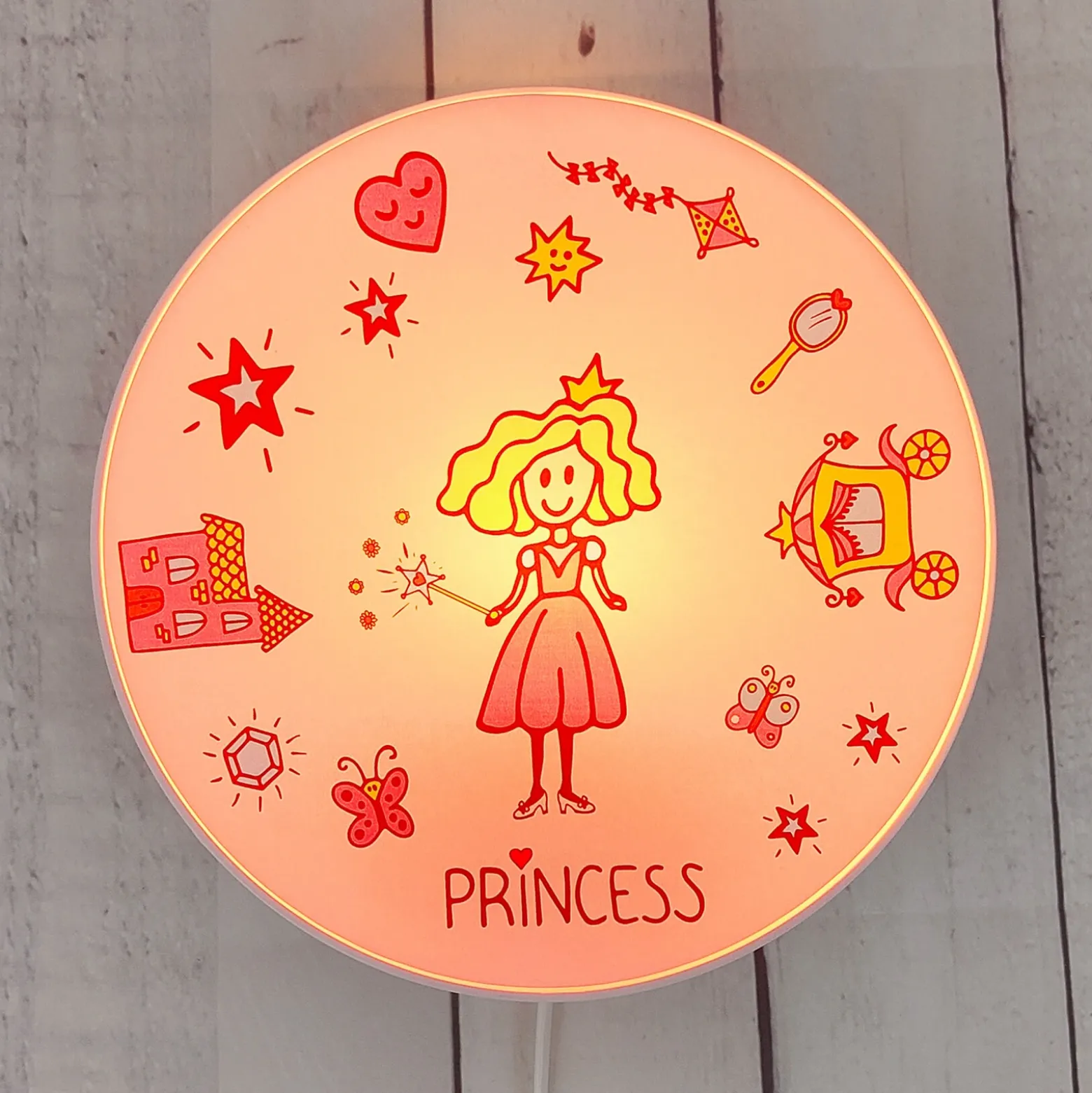 Aplique Princesa con interruptor y enchufe