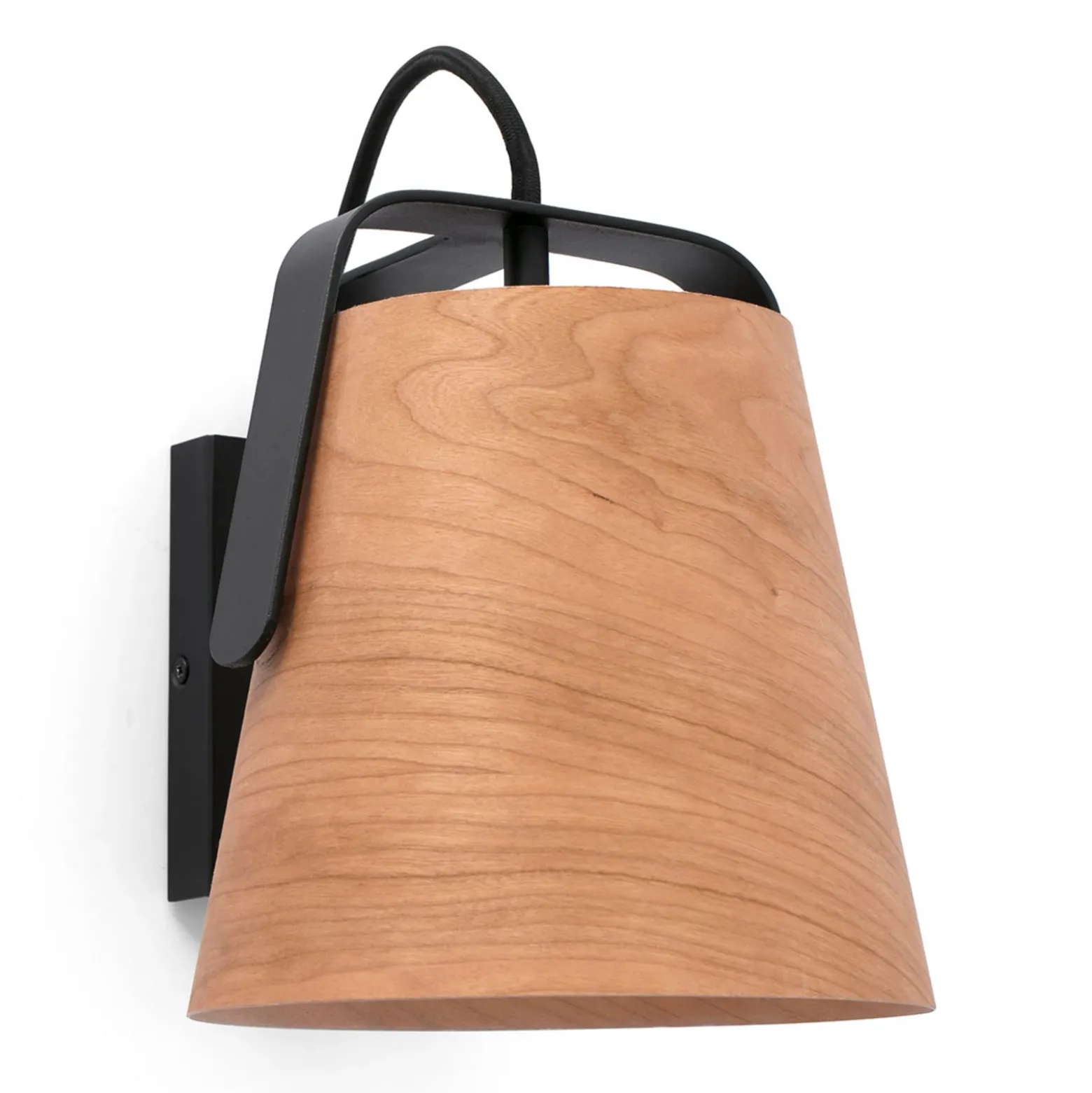 Aplique Stood con pantalla de madera de cerezo