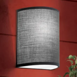 Aplique Ufo con pantalla de lino en gris