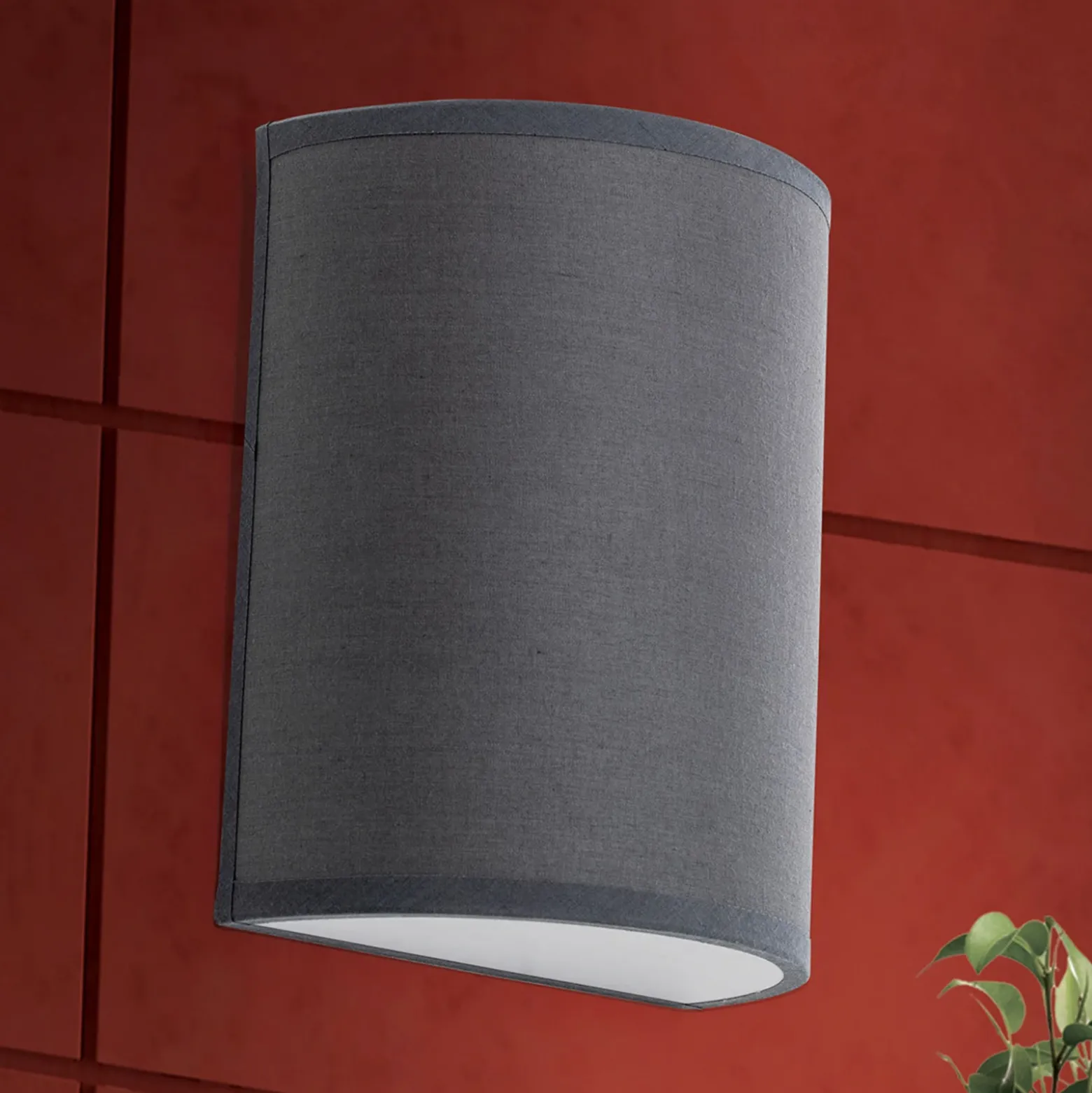 Aplique Ufo con pantalla de lino en gris