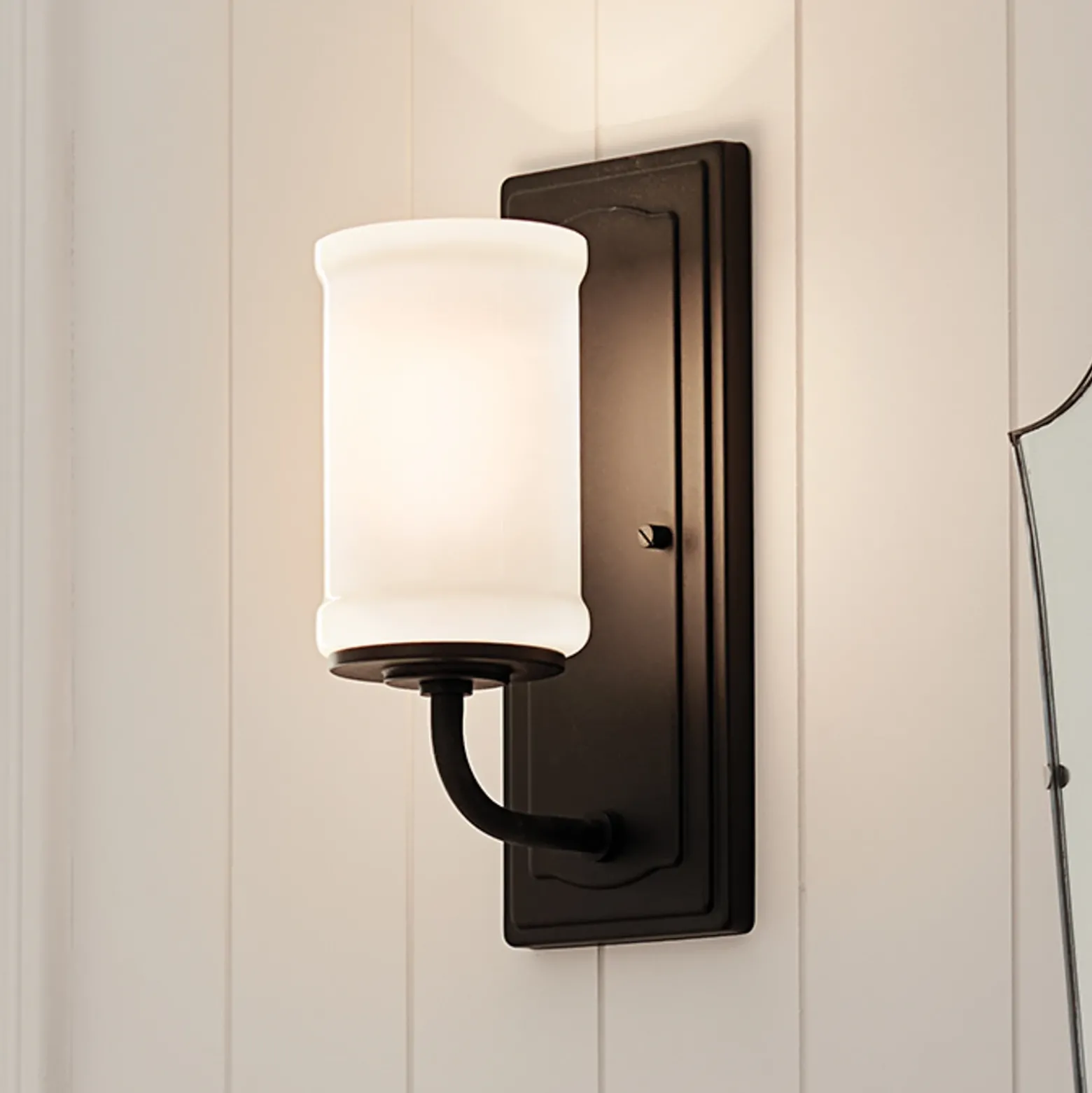 Aplique Vetivene, negro, altura 31 cm, metal, IP44, G9-LED
