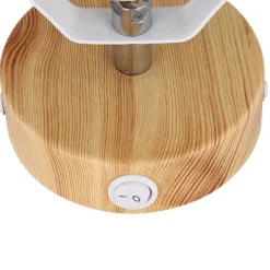 Aplique Wiho de metal, blanco/look madera, 1 luz