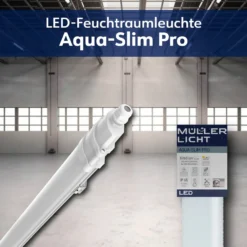 Aquaslim luminaria LED con difusor, longitud 127 cm, IP65, plástico