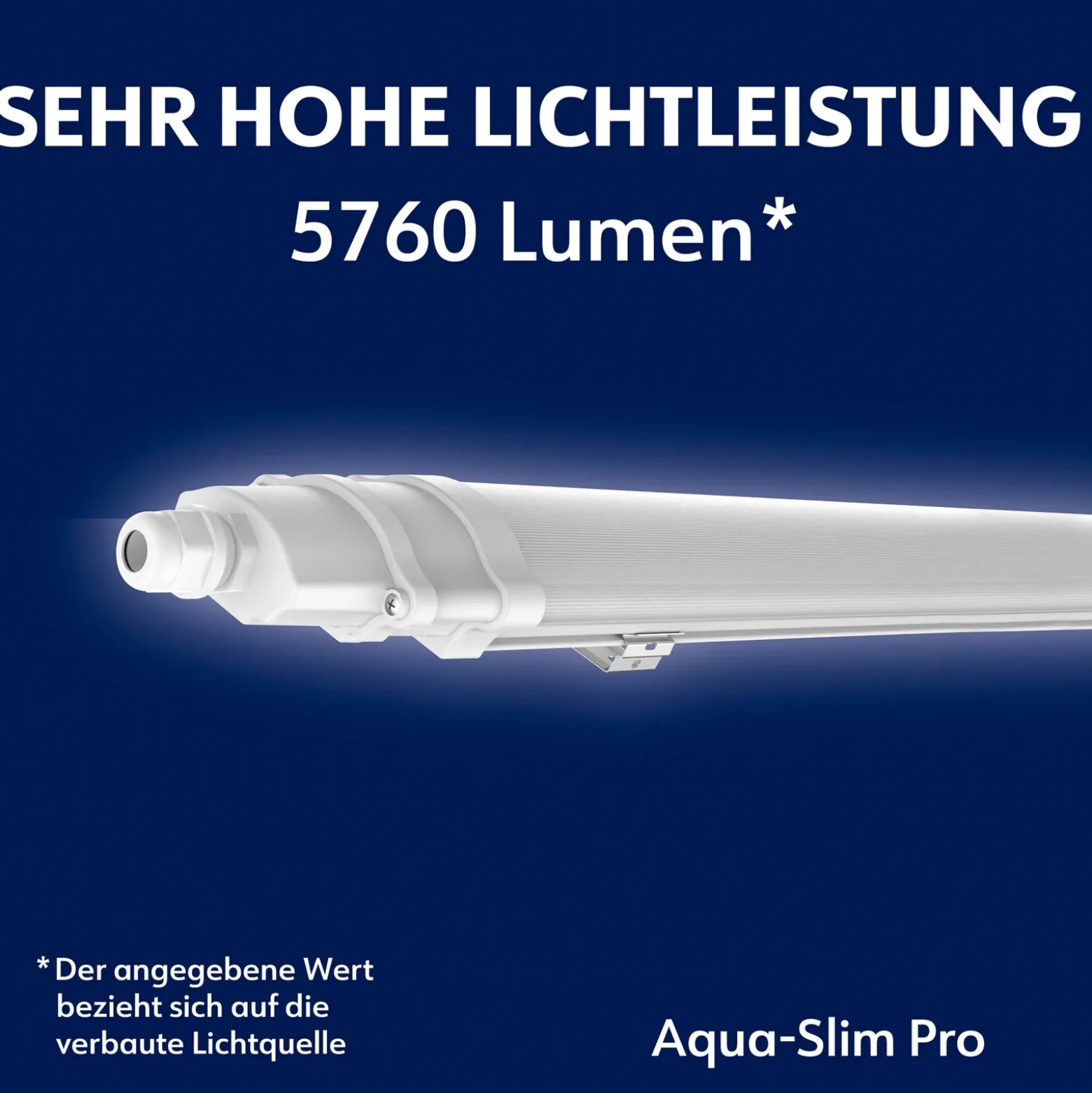Aquaslim luminaria LED con difusor, longitud 127 cm, IP65, plástico