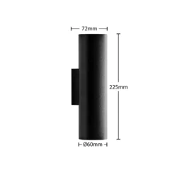Arcchio Aplique de pared Brinja, negro, metal, arriba/abajo, GU10