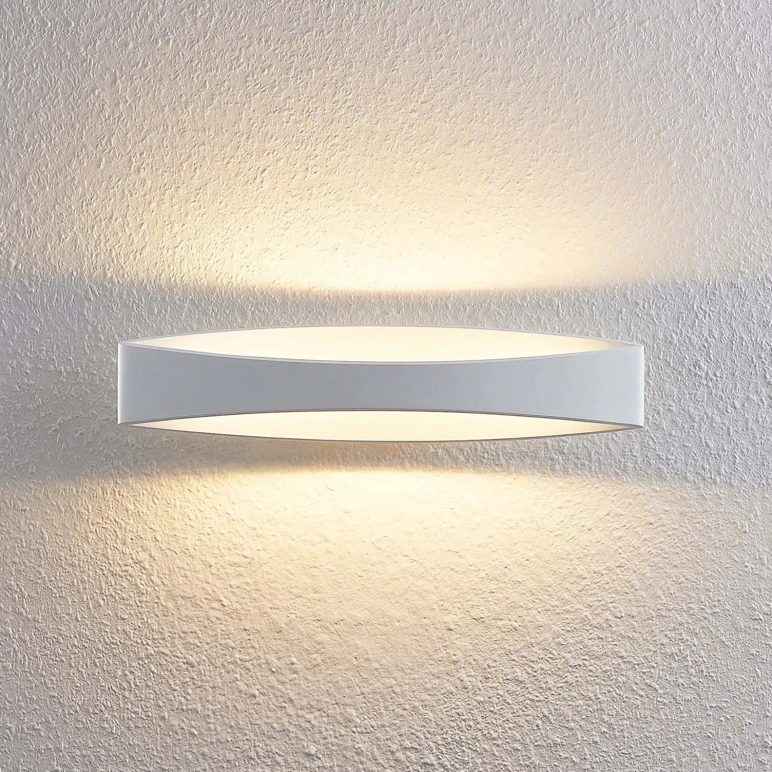 Arcchio Aplique de pared LED Jelle, 44 cm, blanco, metal, arriba/abajo