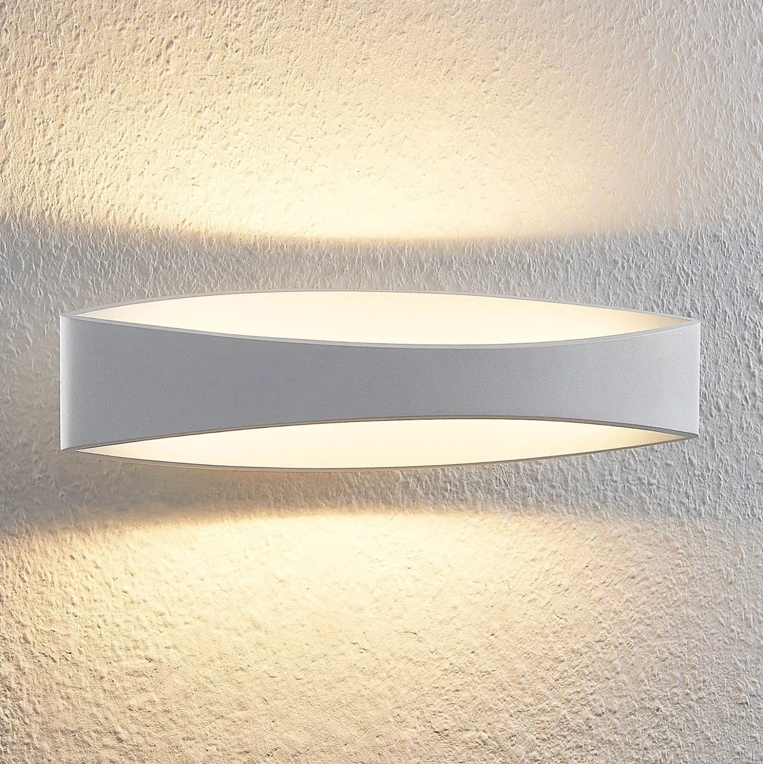 Arcchio Aplique de pared LED Jelle, 44 cm, blanco, metal, arriba/abajo