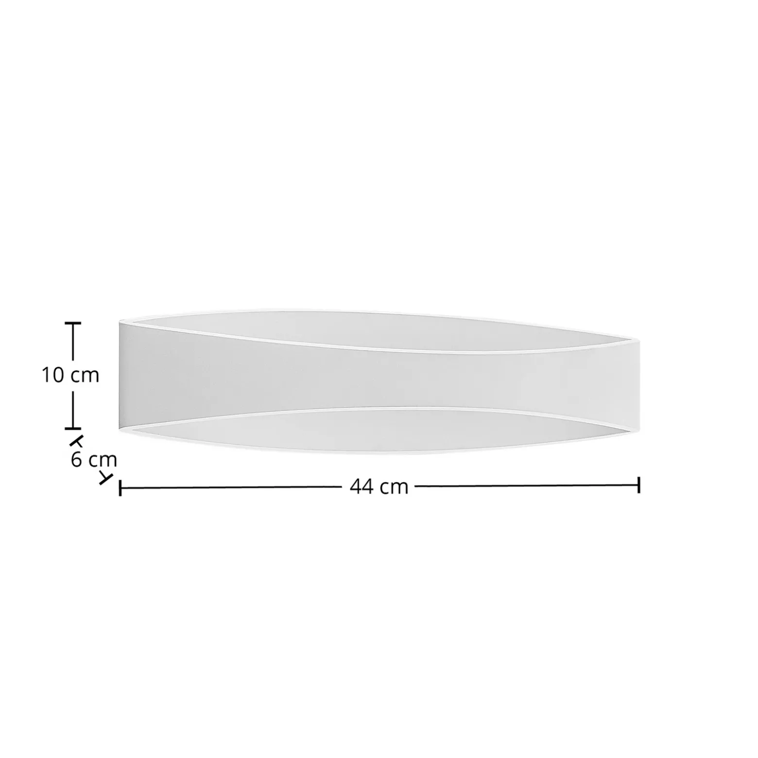 Arcchio Aplique de pared LED Jelle, 44 cm, blanco, metal, arriba/abajo