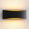 Arcchio Aplique de pared LED Jelle, 27 cm, negro/oro, arriba/abajo