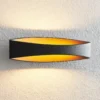Arcchio Aplique de pared LED Jelle, 44 cm, negro/oro, arriba/abajo