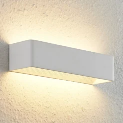 Arcchio Aplique de pared LED Karam, 37 cm, blanco, metal, arriba/abajo