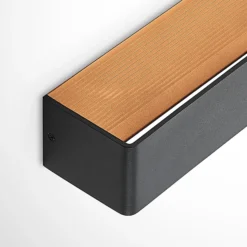 Arcchio Aplique de pared LED Karam, 37 cm, negro, metal, arriba/abajo