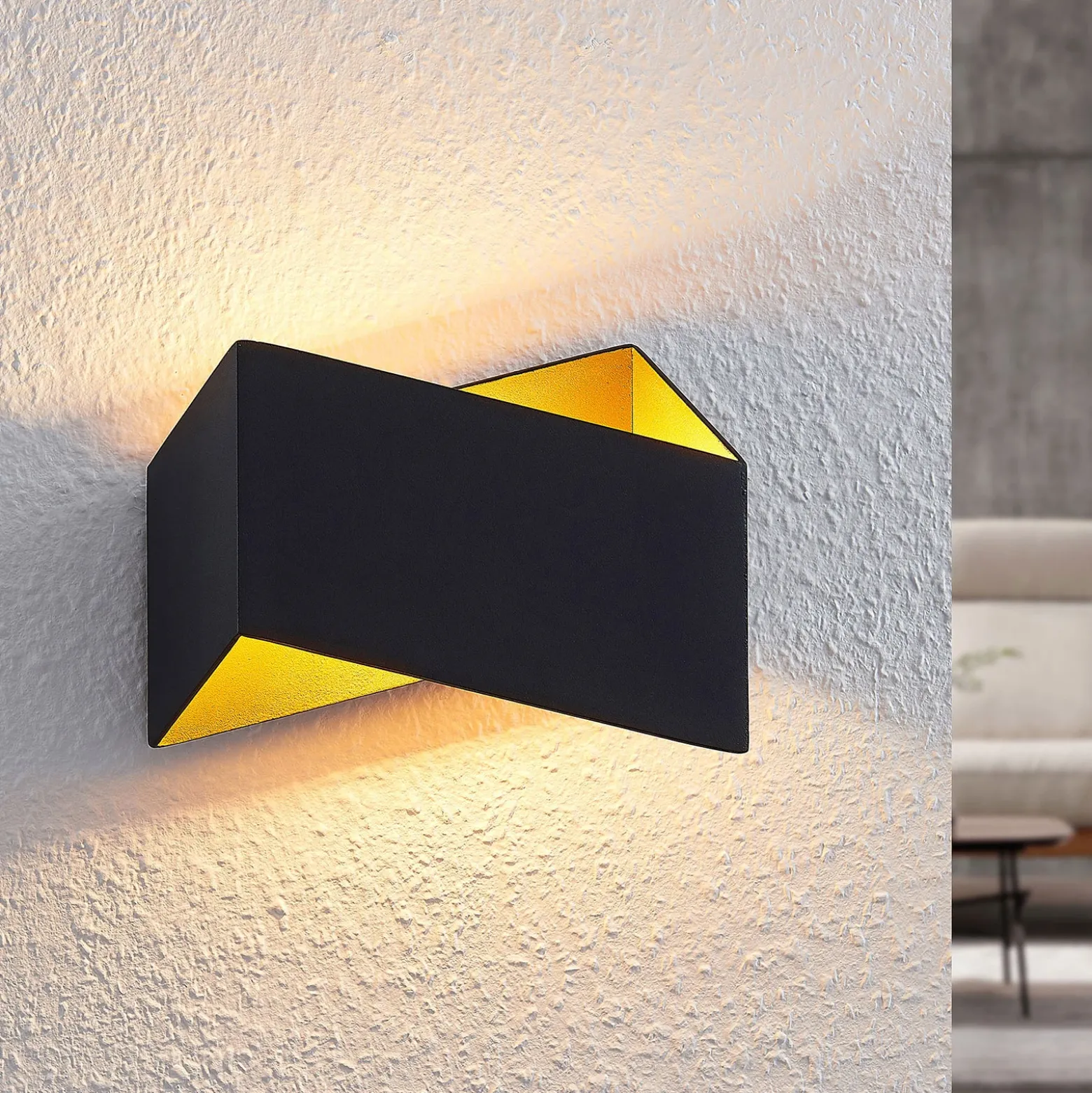 Arcchio Assona aplique, negro-oro