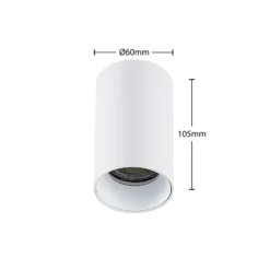 Arcchio Downlight Brinja, blanco, metal, Ø 6 cm, redondo, GU10