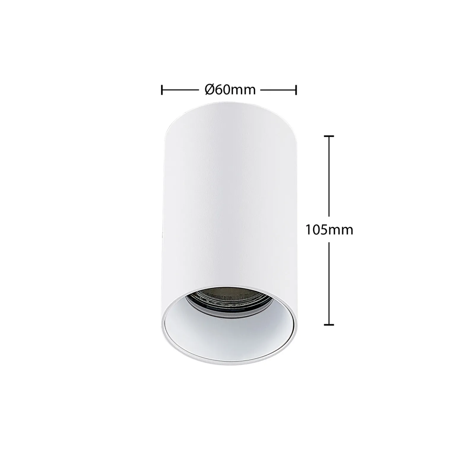 Arcchio Downlight Brinja, blanco, metal, Ø 6 cm, redondo, GU10