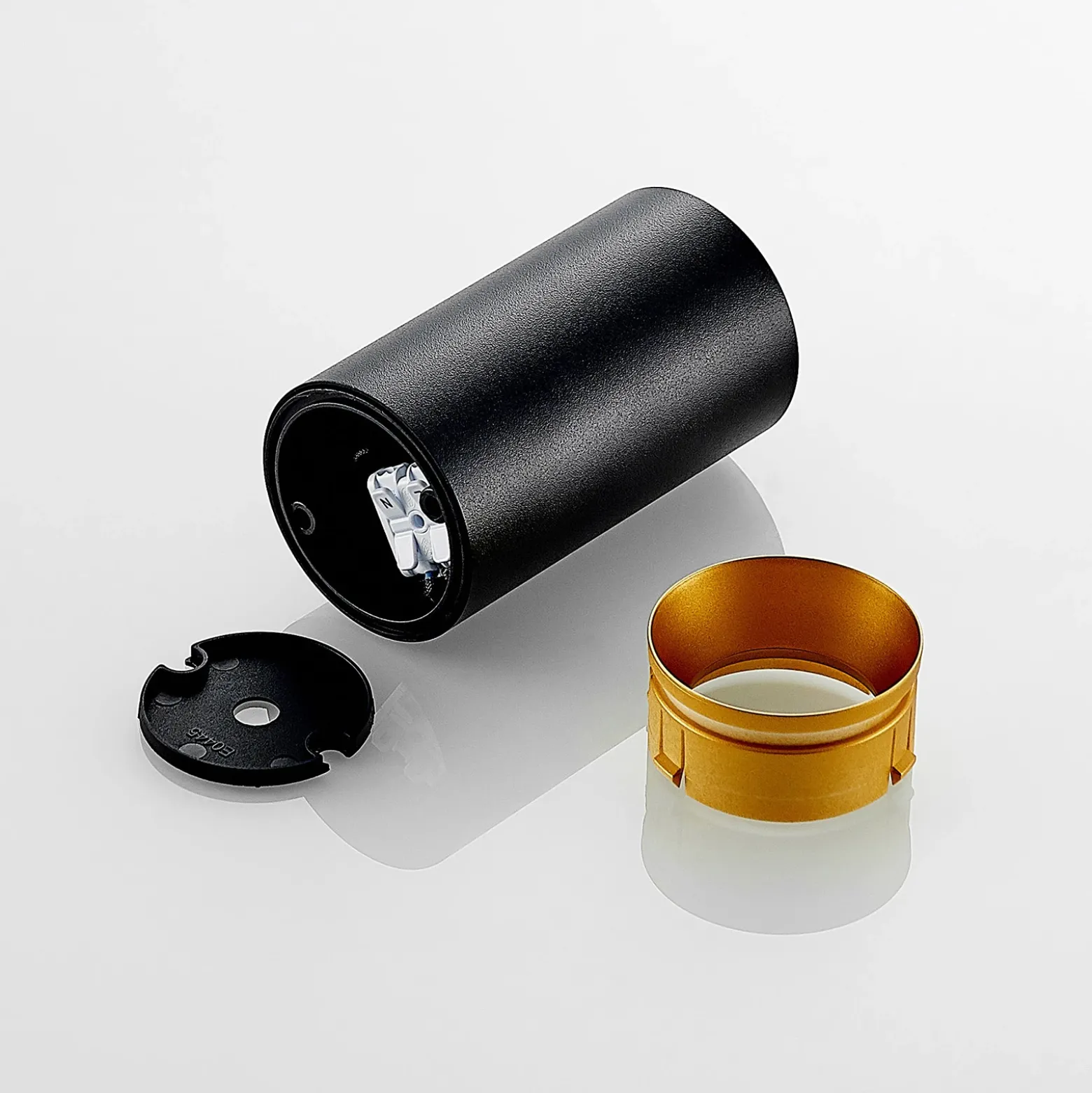 Arcchio Downlight Brinja, negro, metal, Ø 6 cm, redondo, GU10