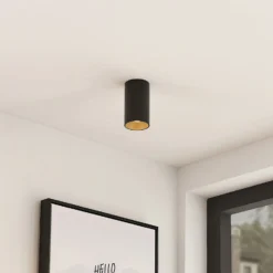 Arcchio Downlight Brinja, negro, metal, Ø 6 cm, redondo, GU10