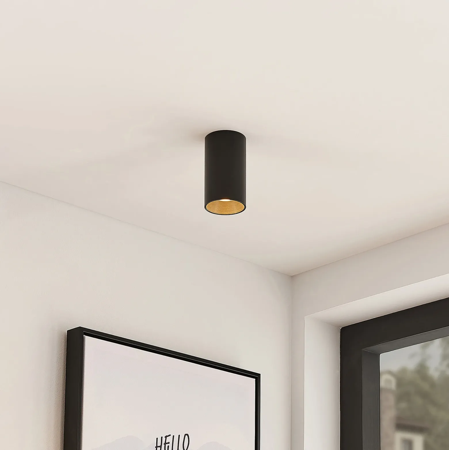 Arcchio Downlight Brinja, negro, metal, Ø 6 cm, redondo, GU10