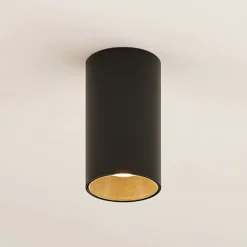 Arcchio Downlight Brinja, negro, metal, Ø 6 cm, redondo, GU10