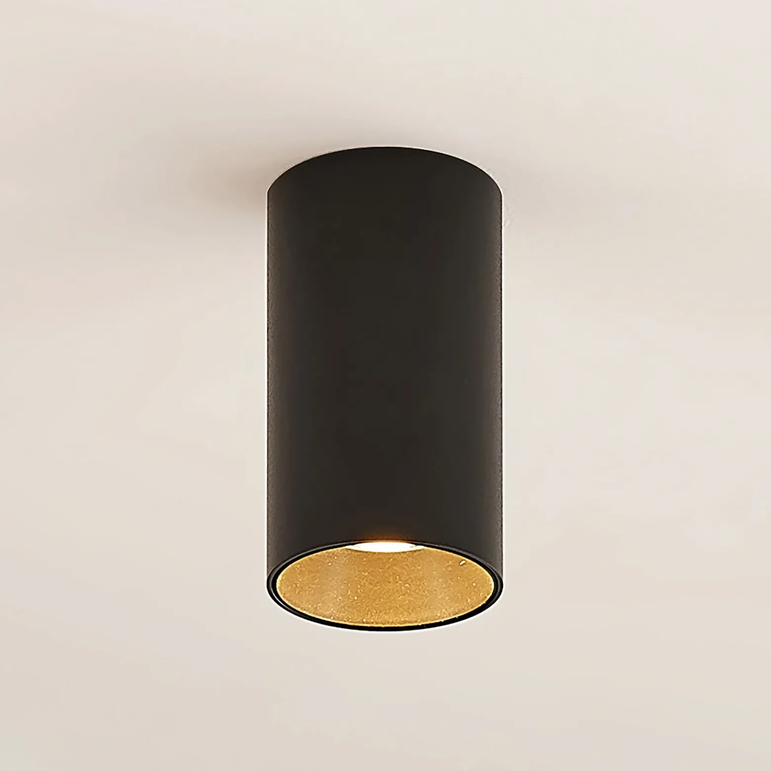 Arcchio Downlight Brinja, negro, metal, Ø 6 cm, redondo, GU10