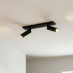 Arcchio Downlight Brinja Slim, negro, 2 luces GU10 MR11