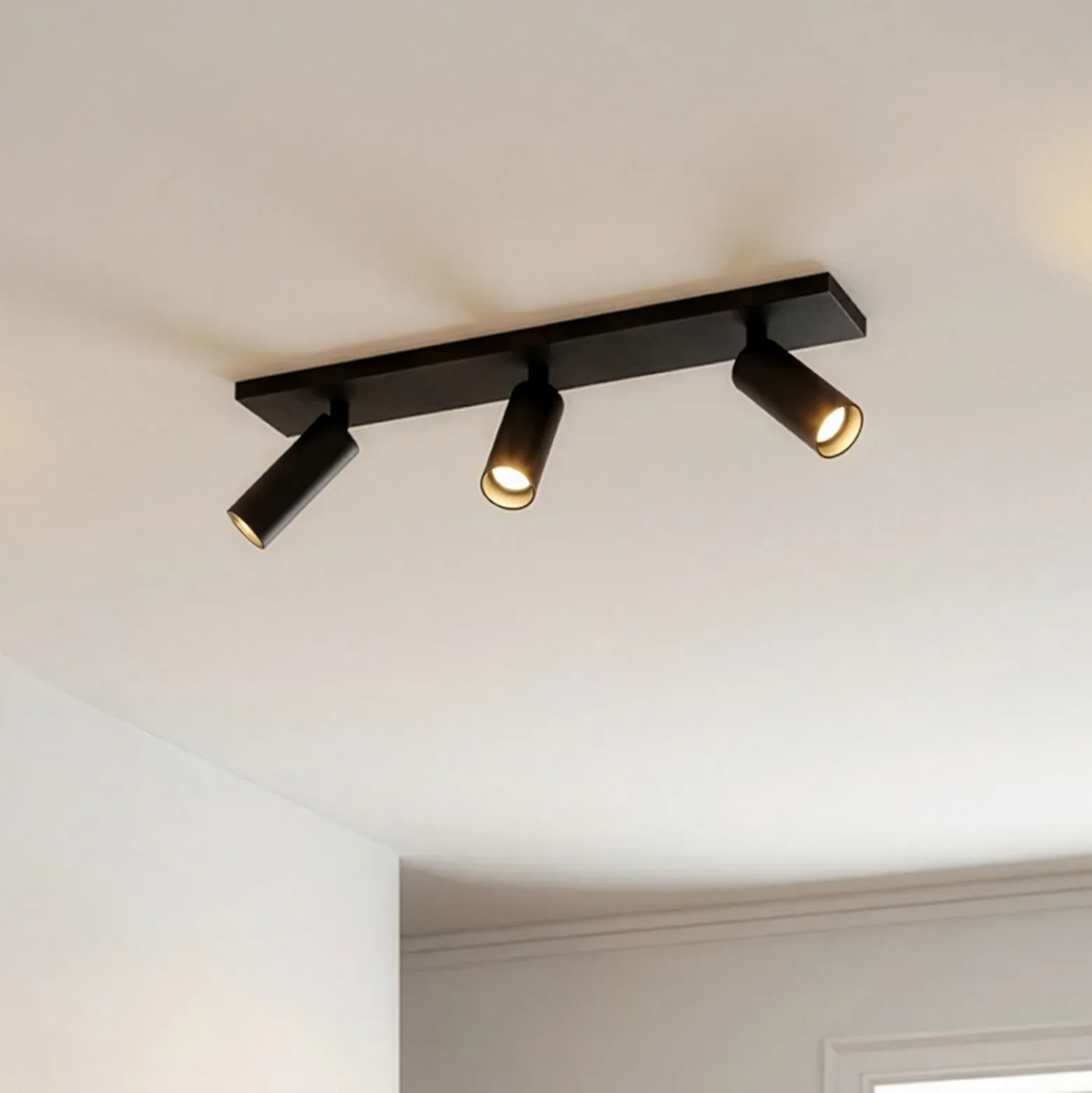 Arcchio Downlight Brinja Slim, negro, 3 luces GU10 MR11