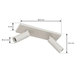 Arcchio Downlight Brinja Slim, blanco, 2 luces, GU10 MR11