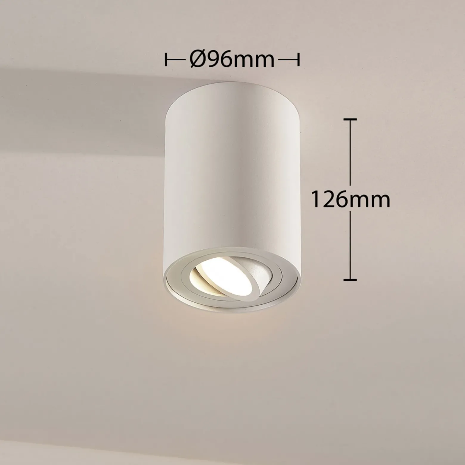 Arcchio downlight de techo Jolina, redondo, blanco, 13 cm, metal
