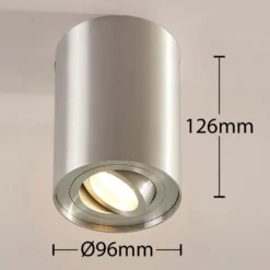 Arcchio downlight de techo Jolina, redondo, gris, 13 cm, metal