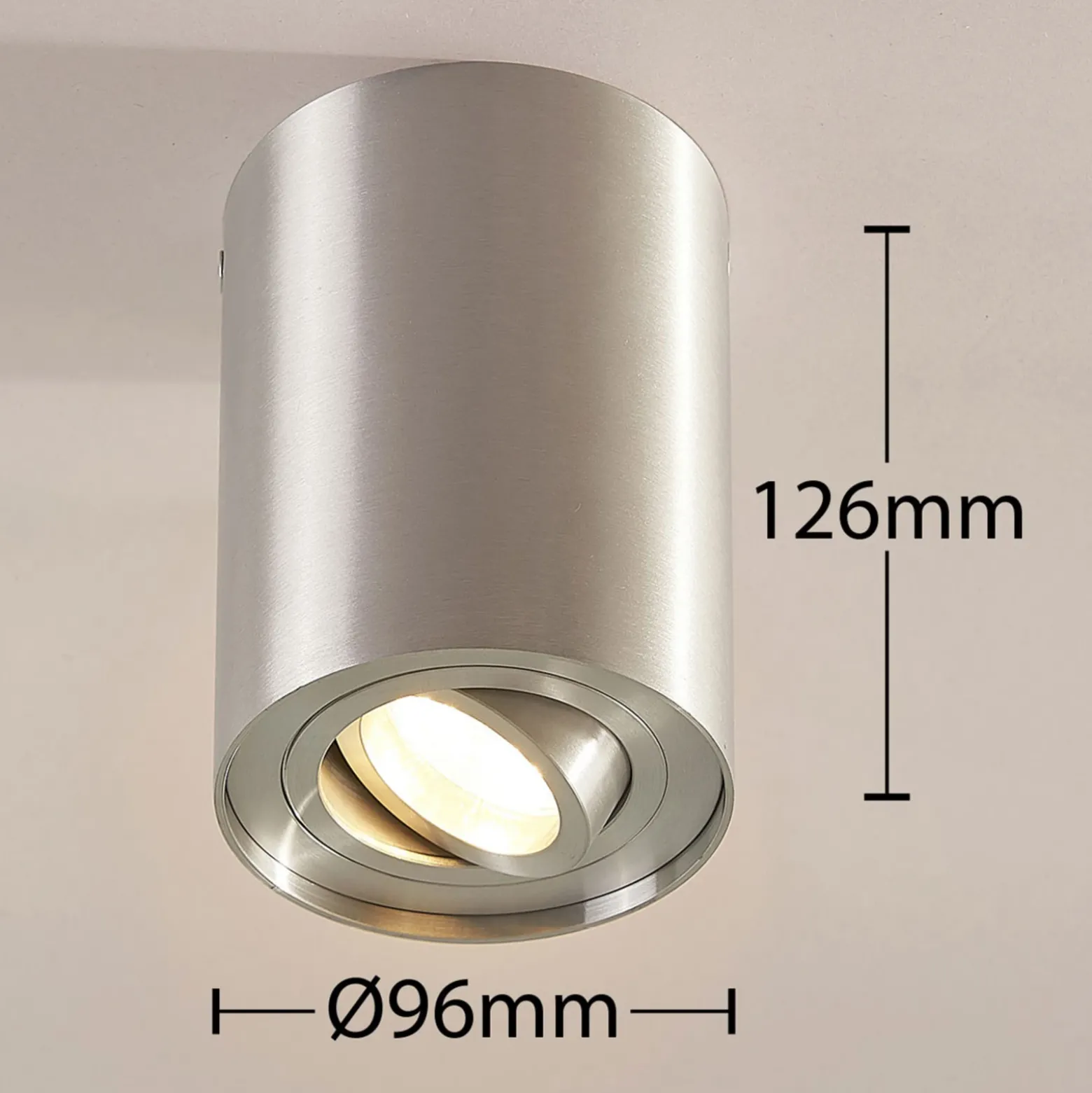 Arcchio downlight de techo Jolina, redondo, gris, 13 cm, metal