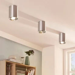 Arcchio downlight de techo Jolina, redondo, gris, 13 cm, metal