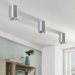 Arcchio downlight de techo Jolina, redondo, gris, 13 cm, metal