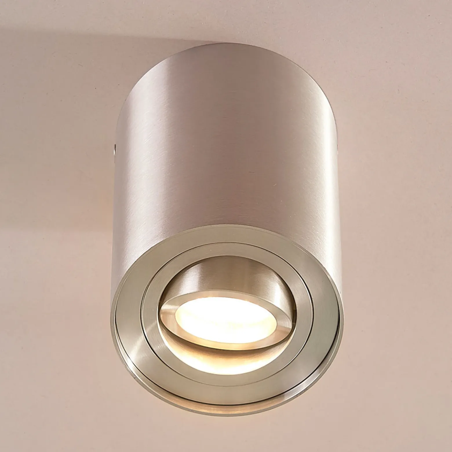 Arcchio downlight de techo Jolina, redondo, gris, 13 cm, metal