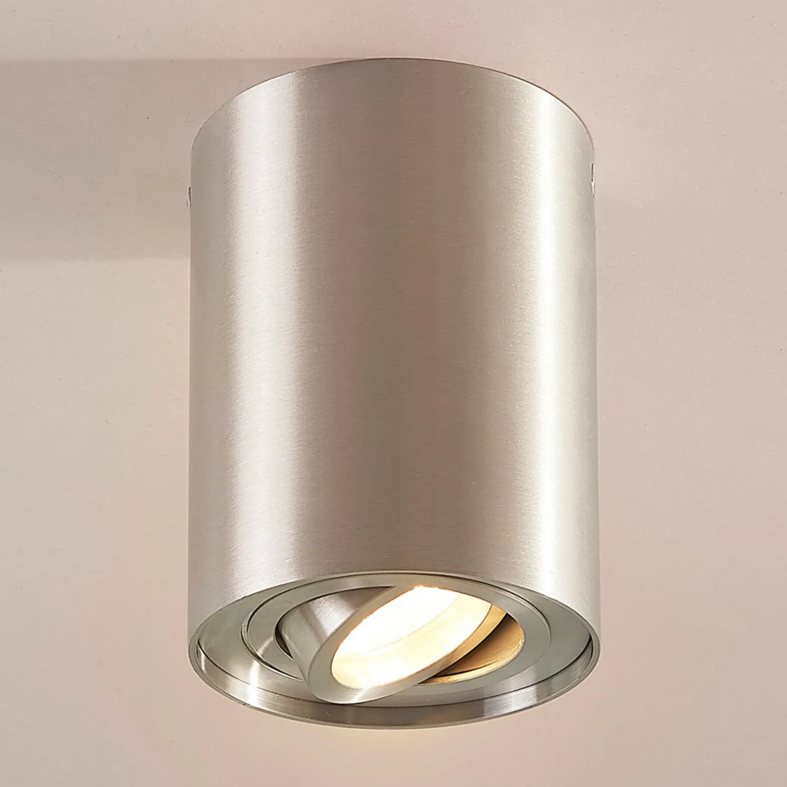 Arcchio downlight de techo Jolina, redondo, gris, 13 cm, metal
