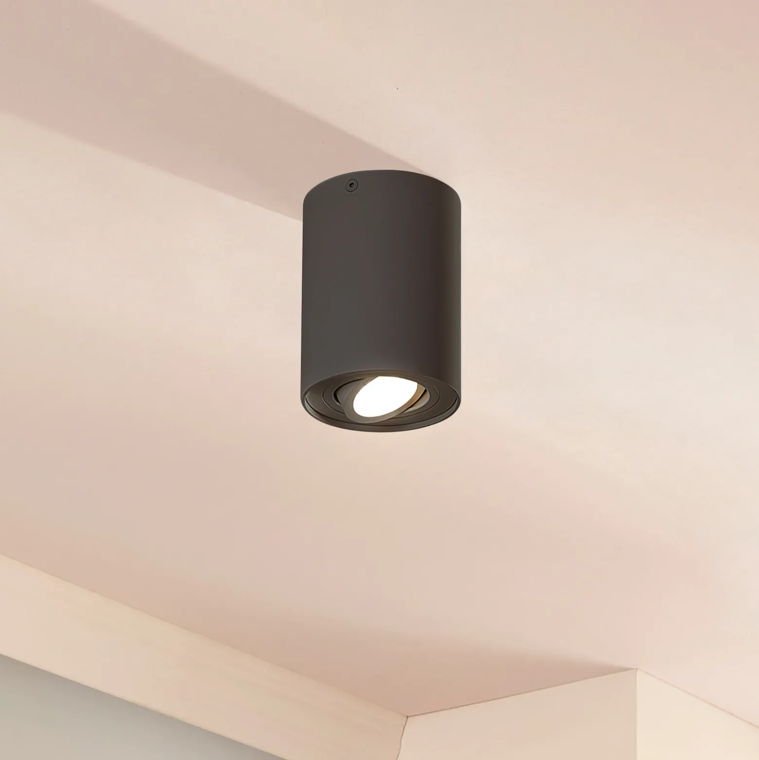 Arcchio downlight de techo Jolina, redondo, antracita, 13 cm, metal