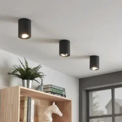 Arcchio downlight de techo Jolina, redondo, antracita, 13 cm, metal