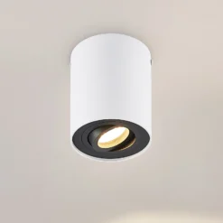 Arcchio downlight de techo Jolina, redondo, blanco/negro, 13 cm, metal