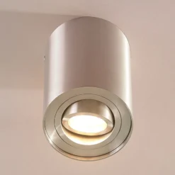 Arcchio downlight de techo Jolina, redondo, gris, 13 cm, metal