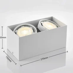 Arcchio downlight de techo Mabel, 2 luces, 27 cm, blanco, GU10
