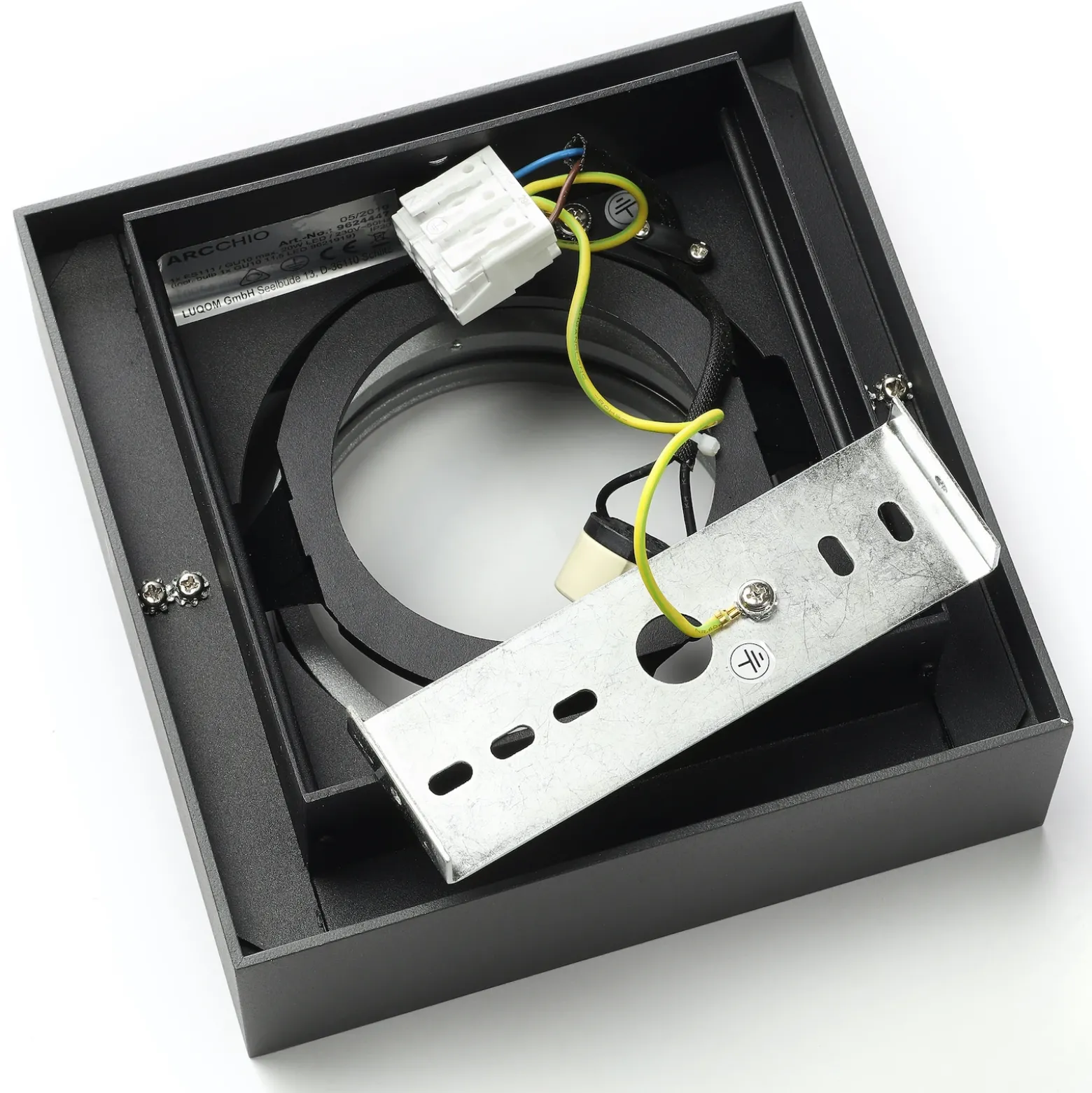 Arcchio downlight de techo Ronka, gris, 19 cm x 19 cm, GU10