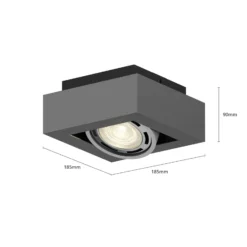Arcchio downlight de techo Ronka, gris, 19 cm x 19 cm, GU10