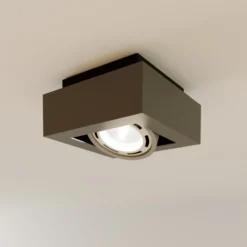 Arcchio downlight de techo Ronka, gris, 19 cm x 19 cm, GU10