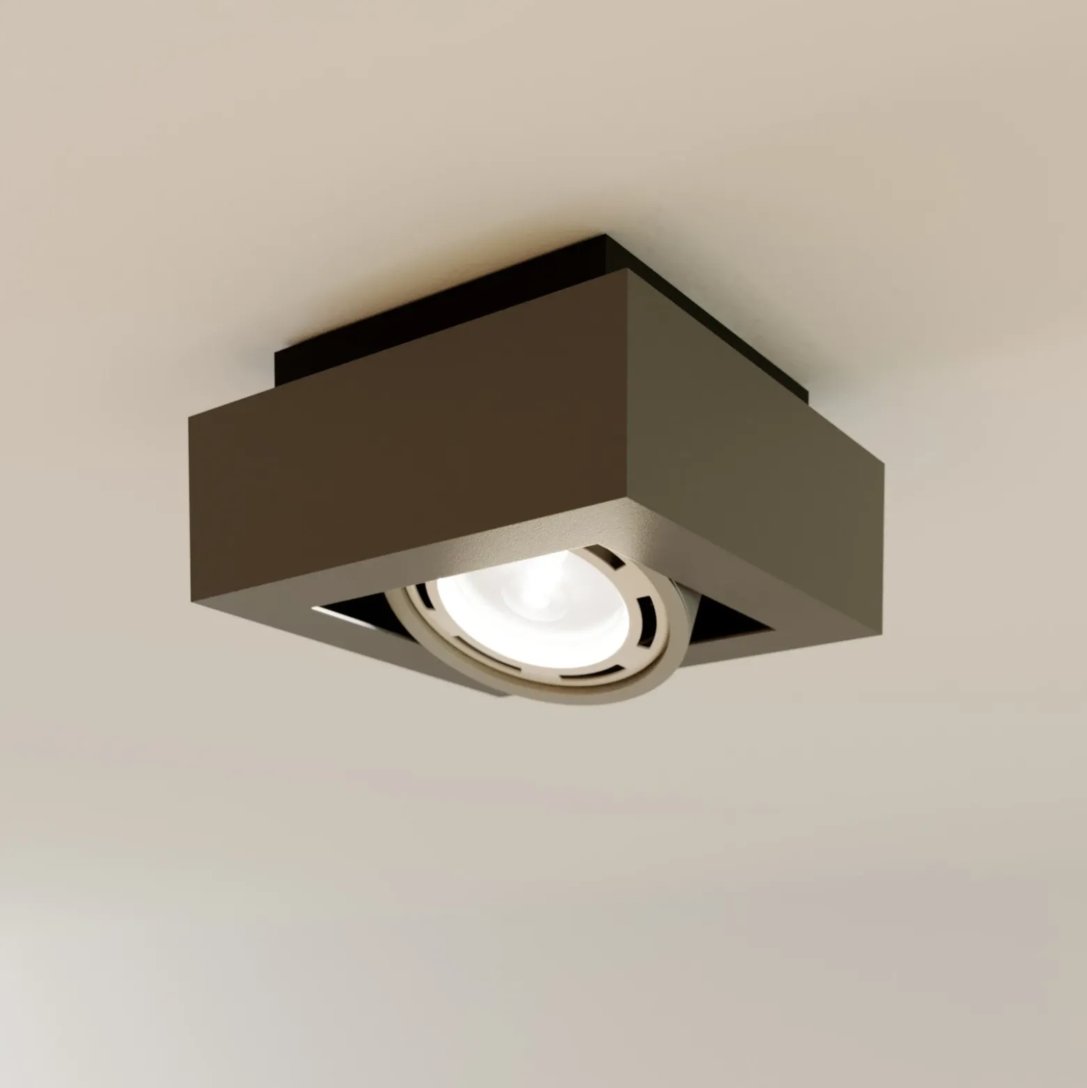 Arcchio downlight de techo Ronka, gris, 19 cm x 19 cm, GU10